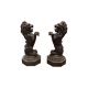 Victorian Cast Iron Lions On Pedestals, late 1800s