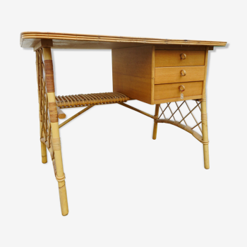 Desk of Louis Sognot rattan