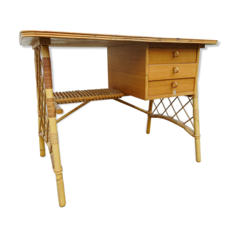 Desk of Louis Sognot rattan