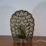 Vintage peacock screen lamp
