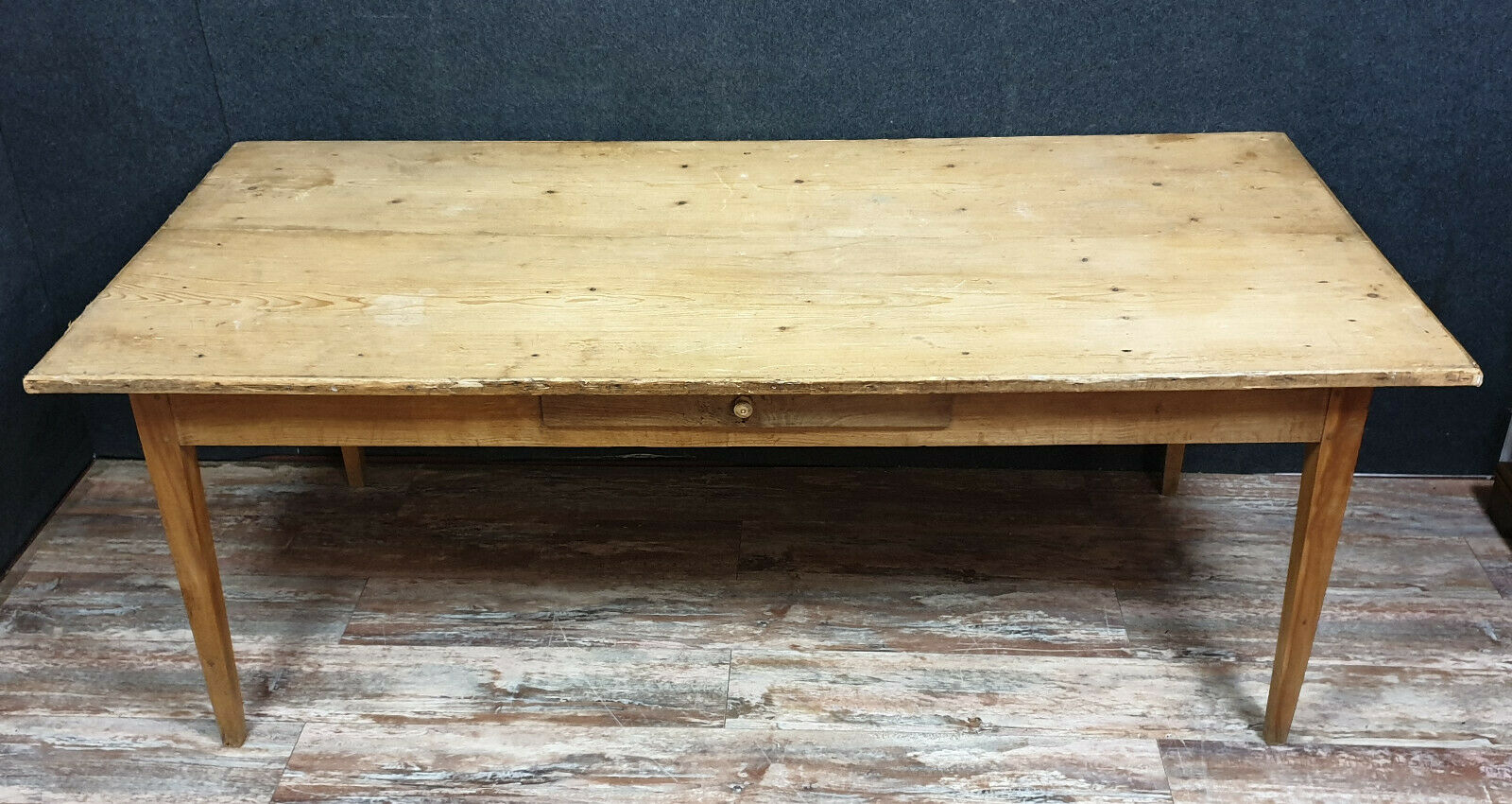 Table de ferme en sapin et hêtre