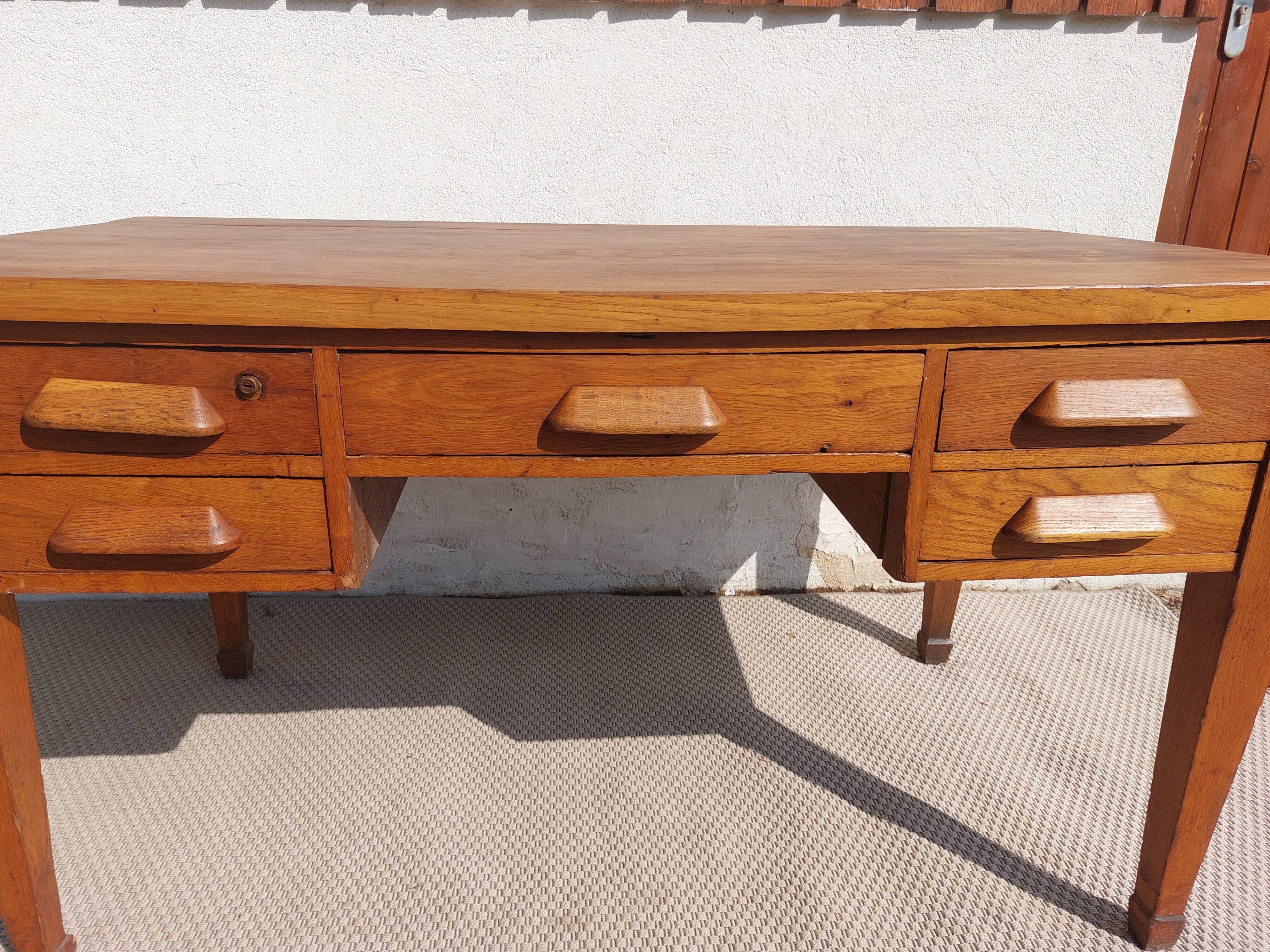 bureau en bois massif, vintage, bohème