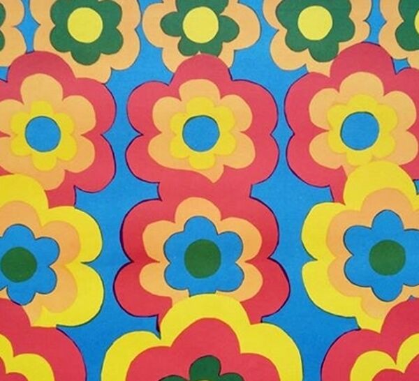 Affiche polonaise originale 1970 fleur vintage design polish poster