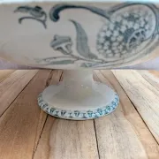Magnificent antique footed compote in ironstone, signed P.f, model Edmond.