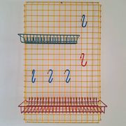 Vintage organiser, storage grid, wall cabinet