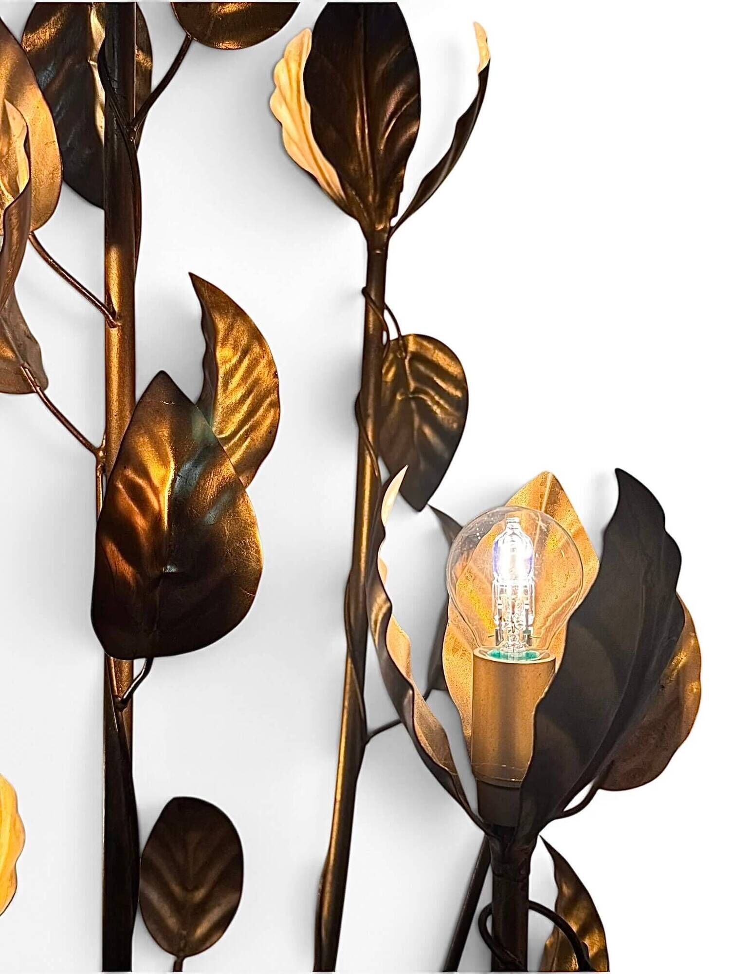 Hans Kögl, golden floor lamp from the 70s