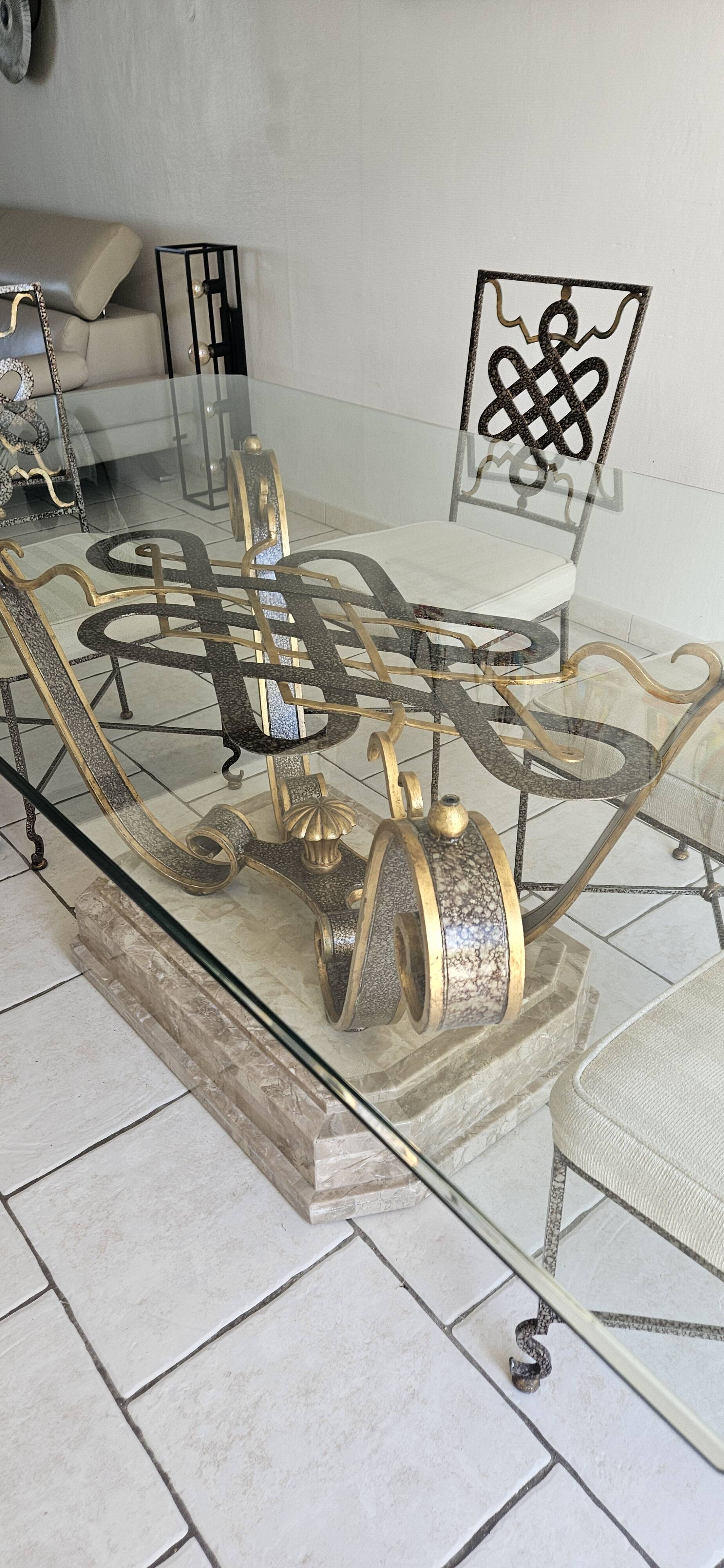 Table et chaises en Fer forgé Art