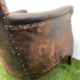 Vintage leather club chair, 1930s