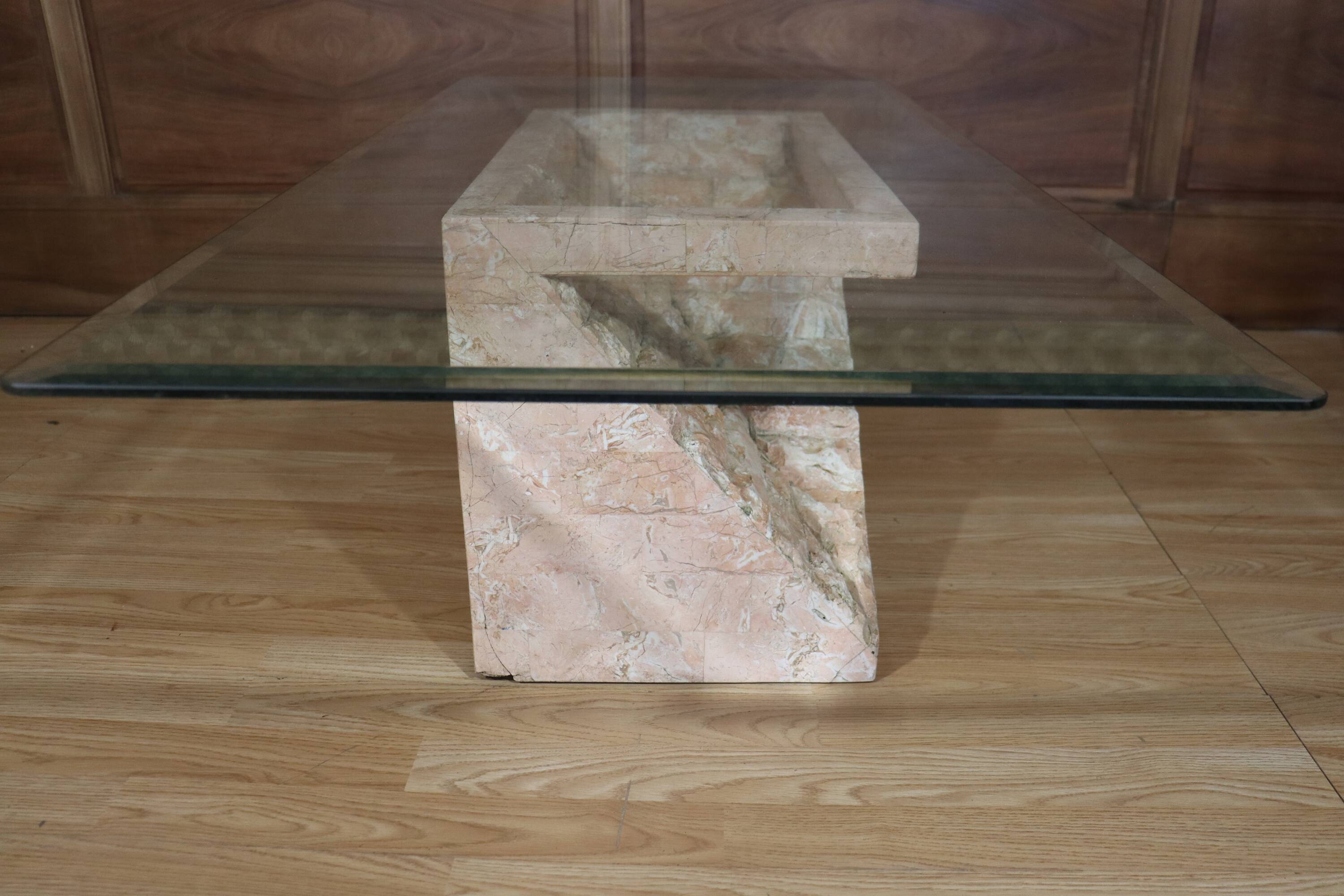 Travertine coffee table