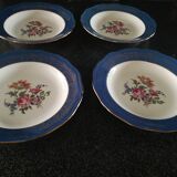 Set of 4 blue l'amandinoise Prestige plates