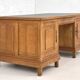 Bureau double face en chêne et cuir
