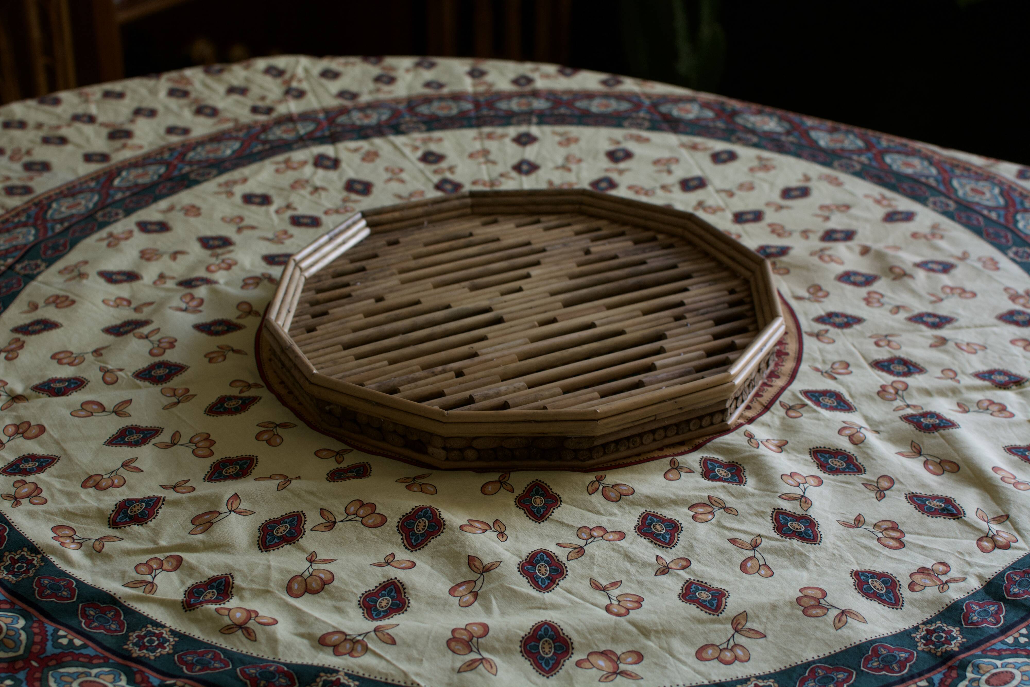 Vintage bamboo tray