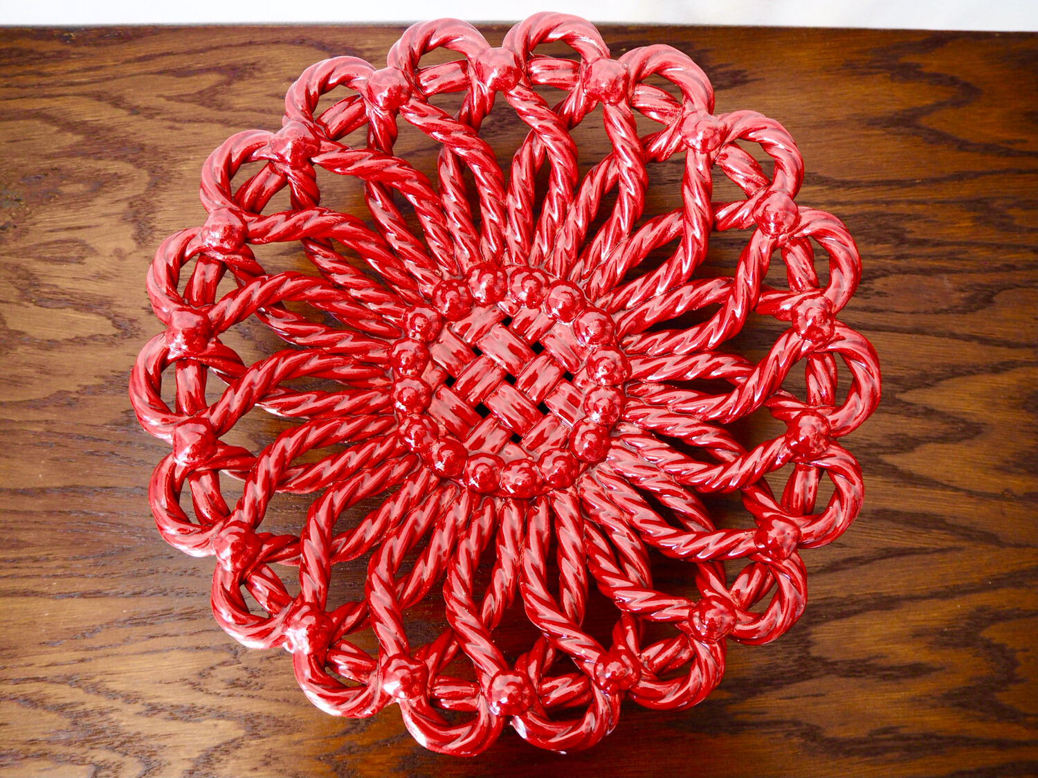 Fruit dish in majolica Cerenne Vallauris