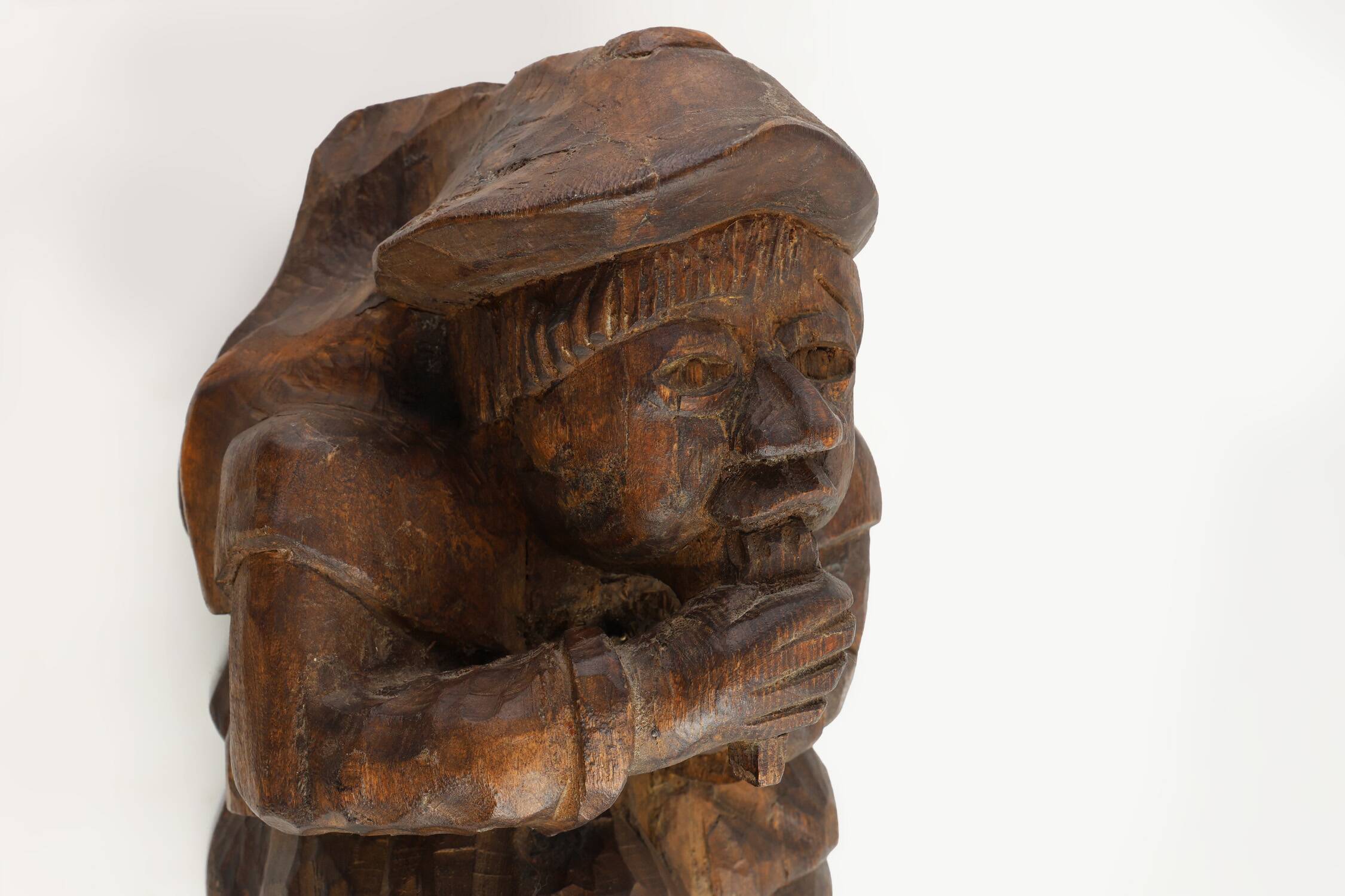 Hand-Carved Oak Wall Figure of a man, France ca. 1850