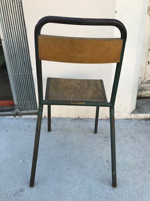 Lot 6 stackable chairs school stella tube/wood