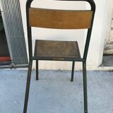 Lot 6 stackable chairs school stella tube/wood