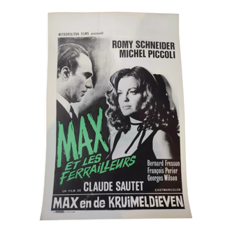 Max et les ferrailleurs - original Belgian poster - Romy Schneider - Claude Sautet 1971