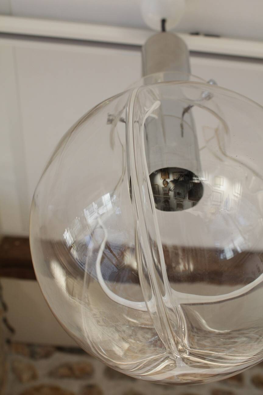 Murano blown glass pendant light 'Membrane' Toni Zuccheri 1960