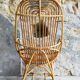 Large rattan armchair with armrests - vintage 1960