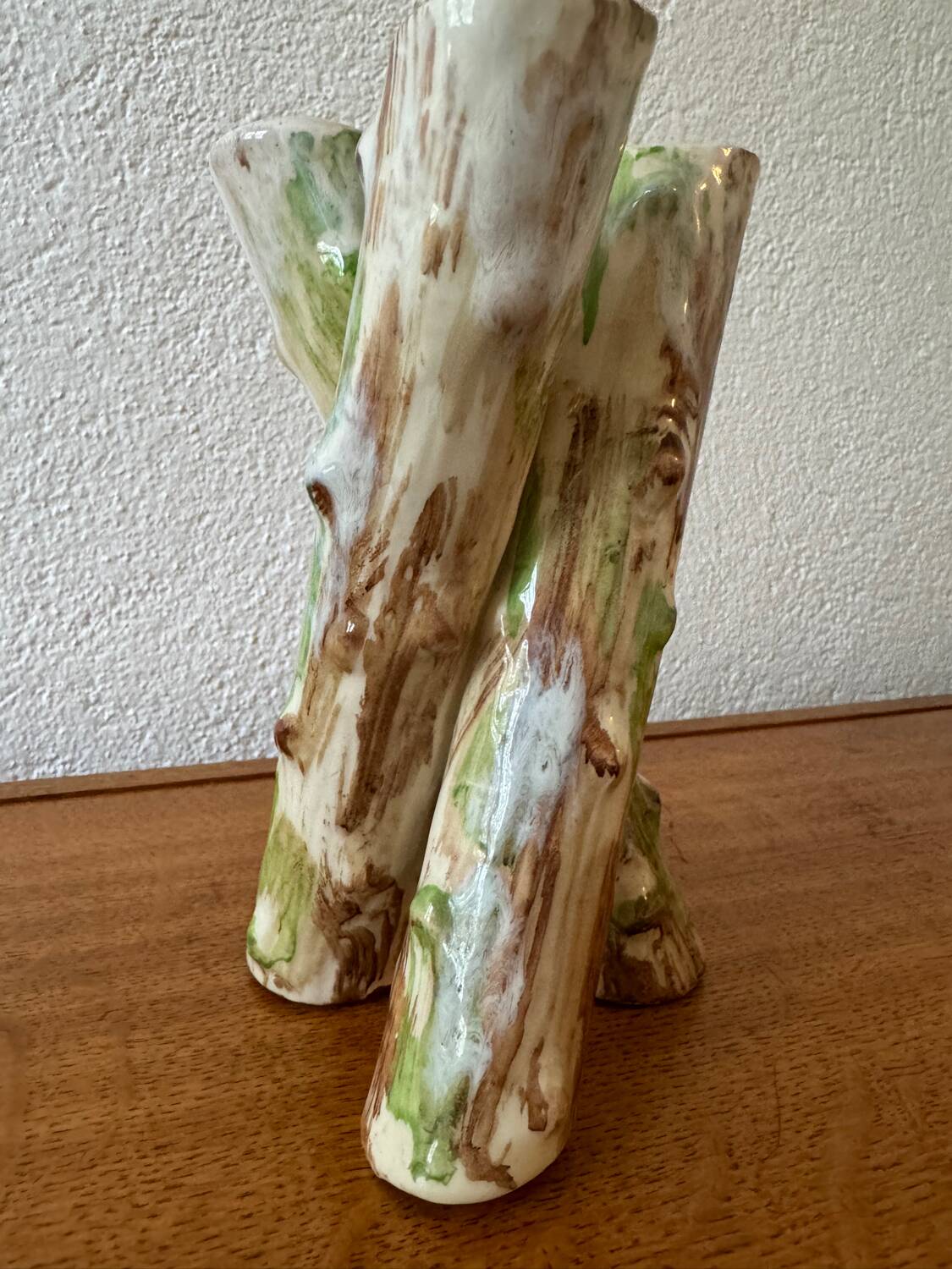 Majolica tripod vase early 20th
