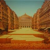 Michel Dubre: Paris Opera in a Wheat Field, original signed lithograph