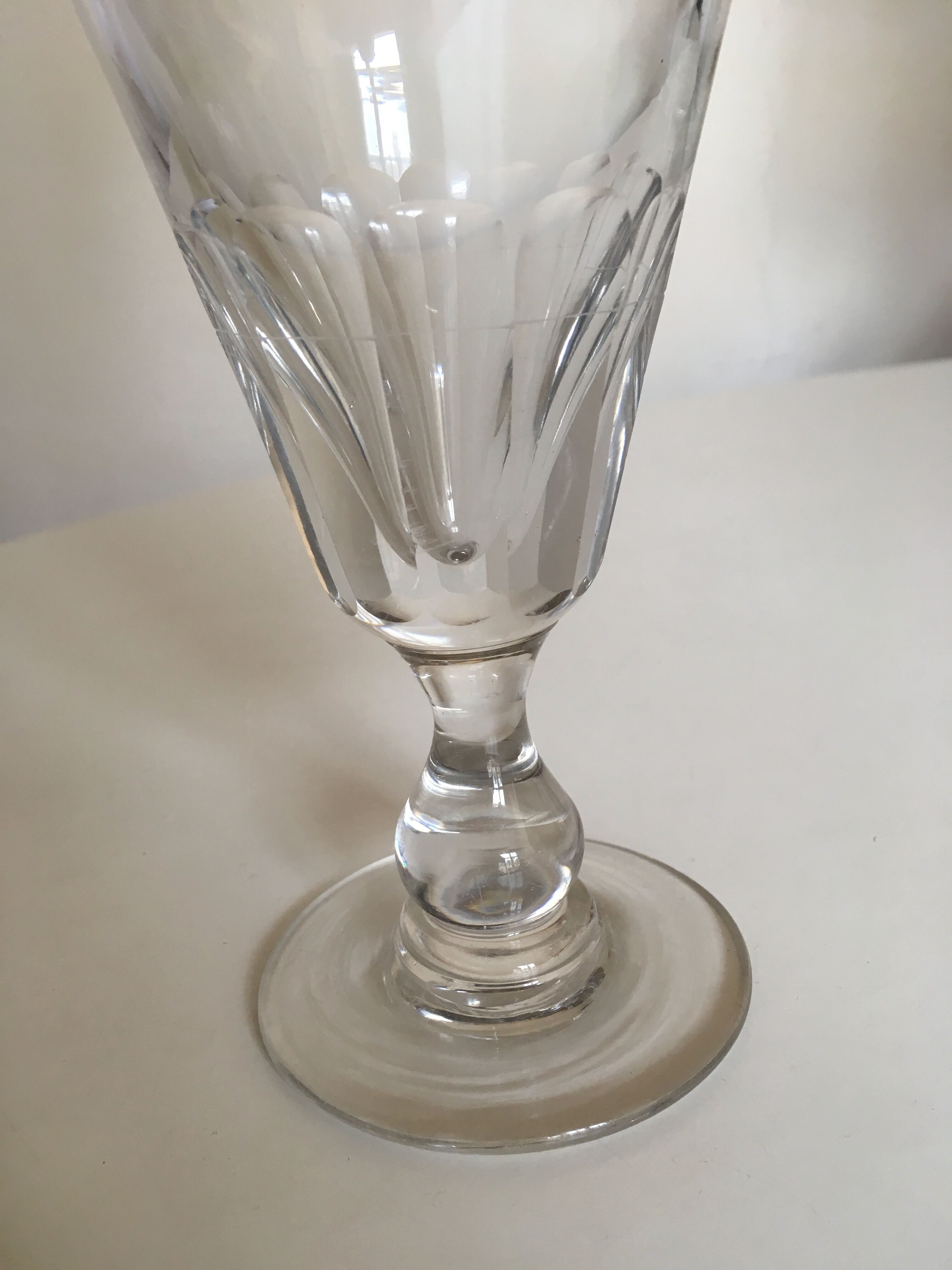 Absinthe glass 19th with flat ribs