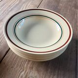 Set of 7 Gien soup plates, Gaston model