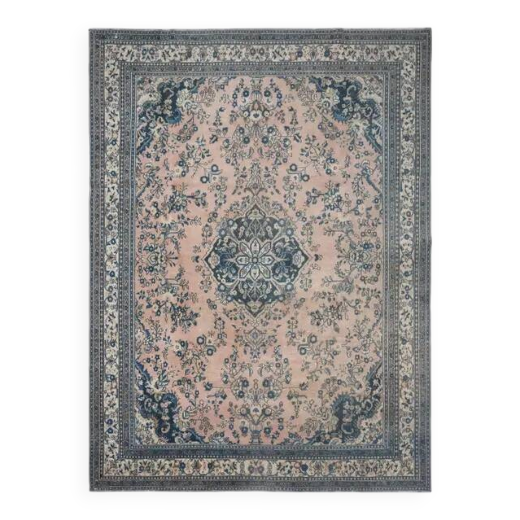 ❤1970s Vintage Persian Handmade Wool Cotton Orange Area Rug❤ 308x415