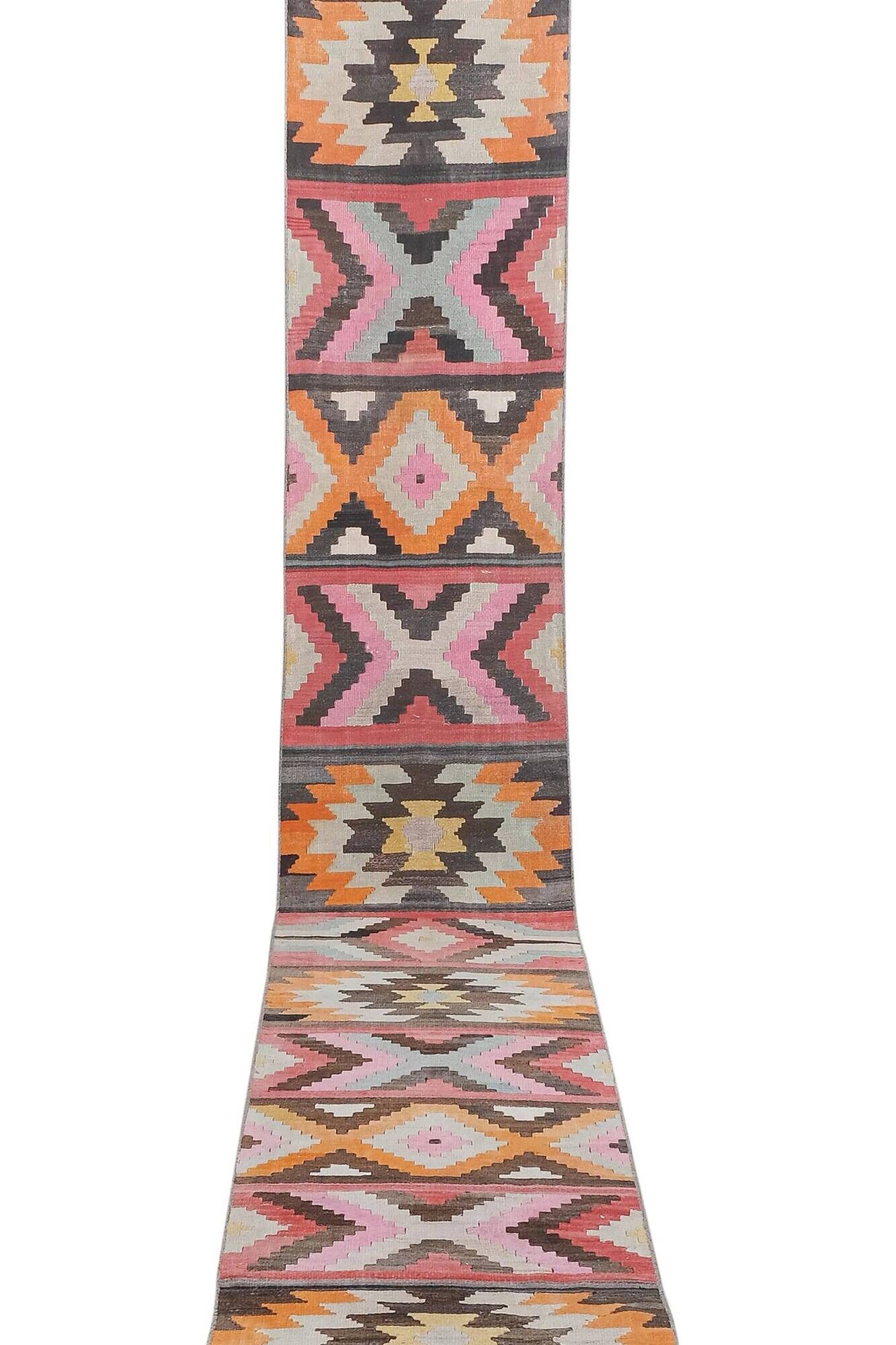 Vintage Turkish hallway rug 70x655 cm