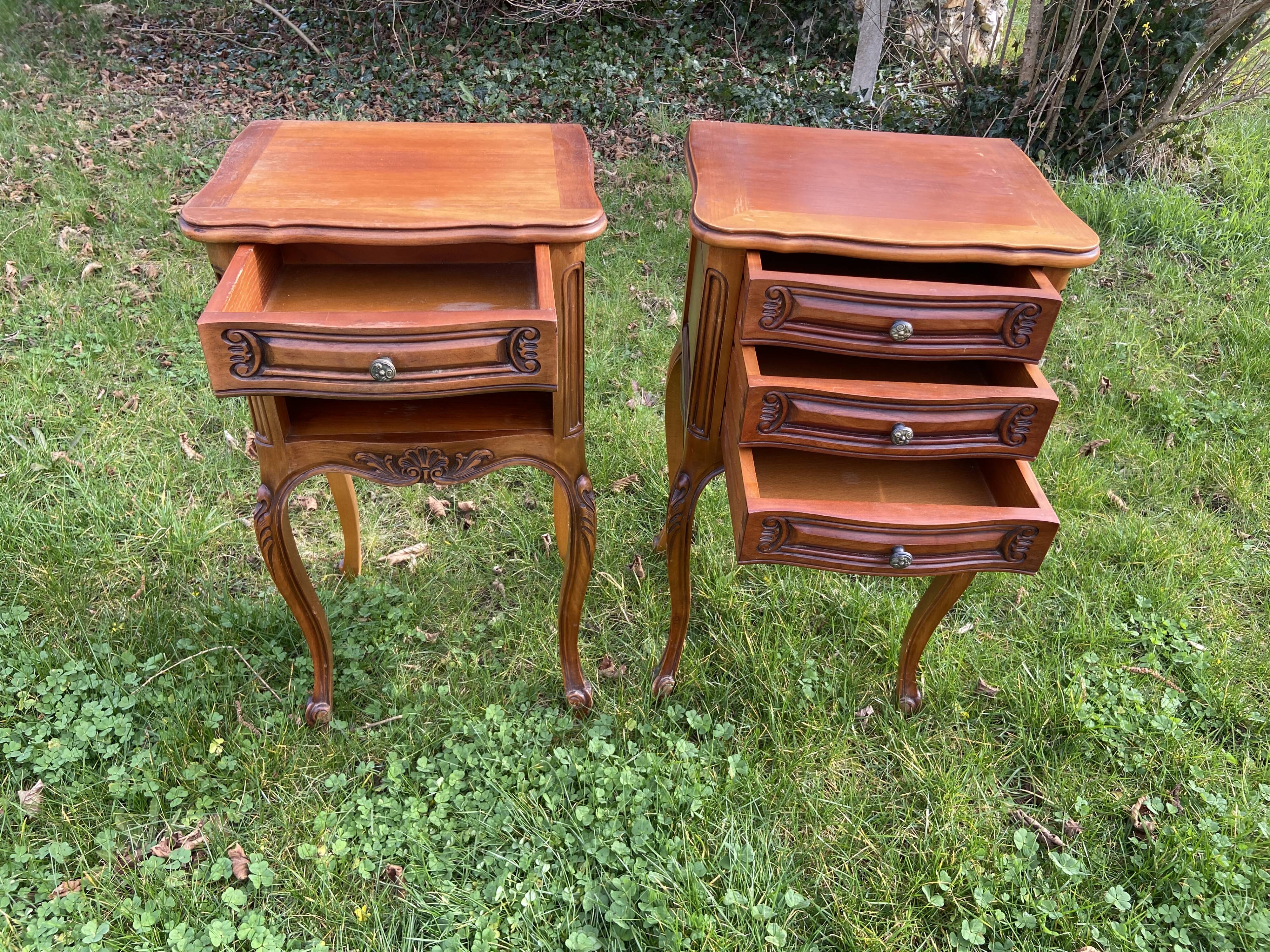 Pair of Bedside Tables Louis XV Style