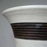 Large modern Raku beige and brown Keramos Sèvres lamp - Jean Besnard 1889-