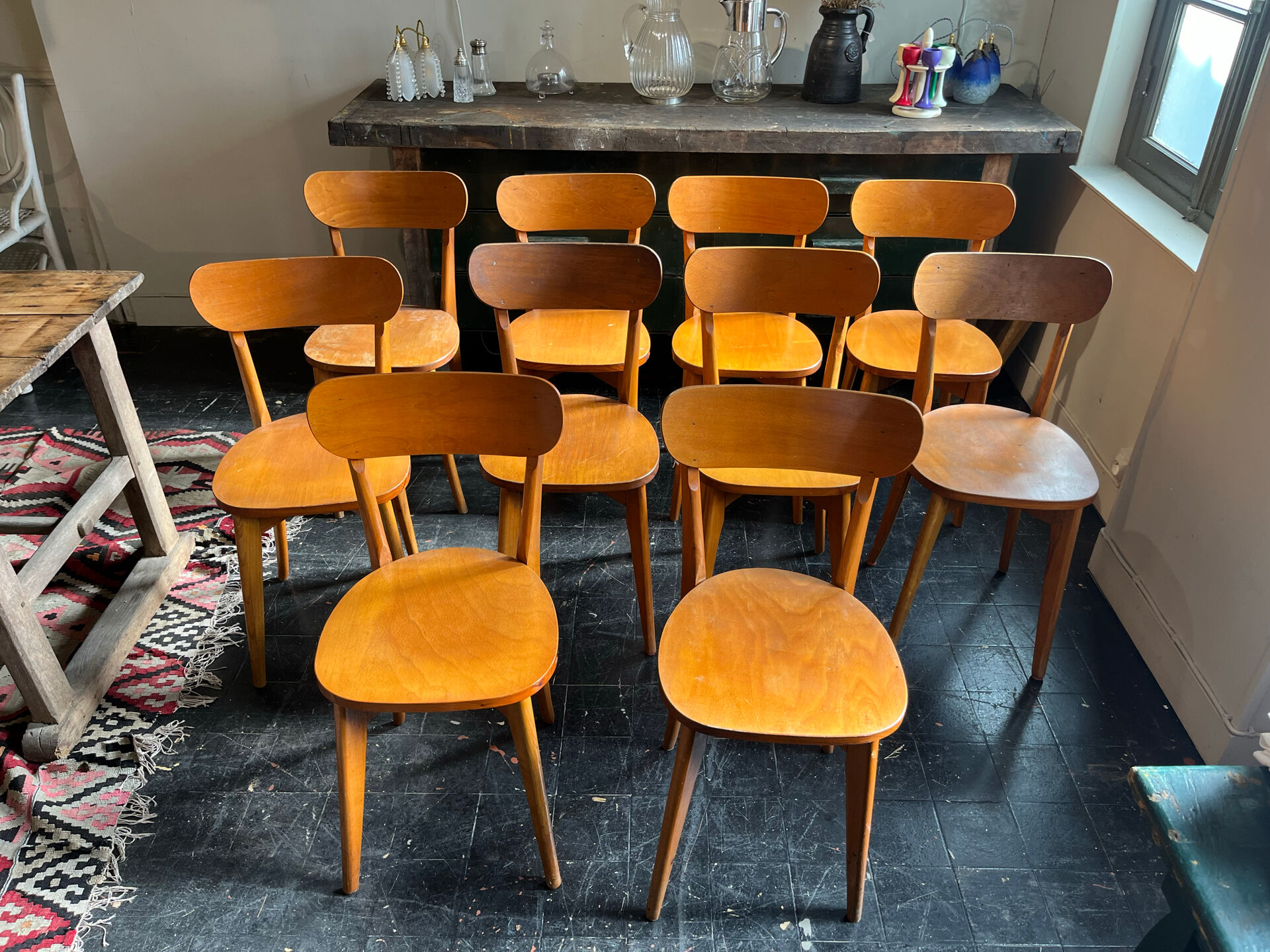 Set of 10 bistro chairs