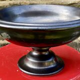 Magnificent ceramic bowl, signed jean marais, black enamel