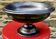 Magnificent ceramic bowl, signed jean marais, black enamel