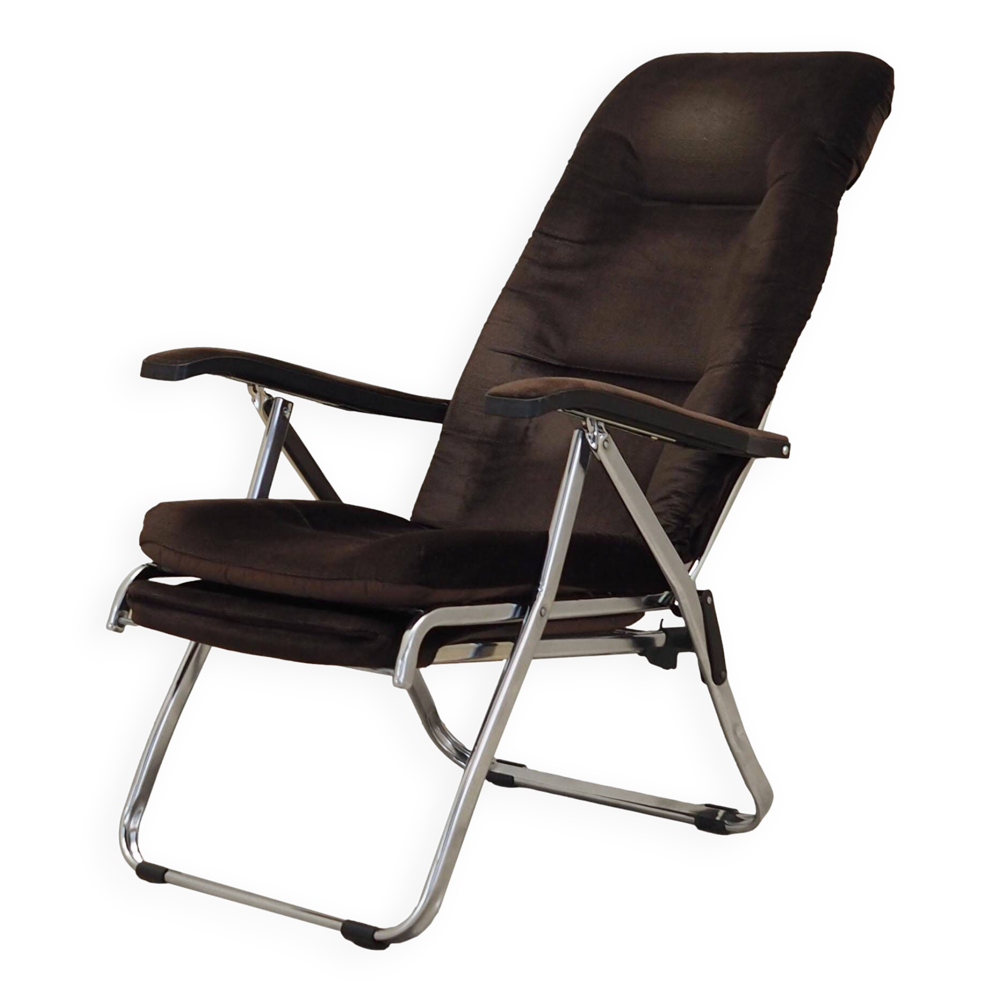 Brown velour armchair, Danish design, 1970s, production: Denmark