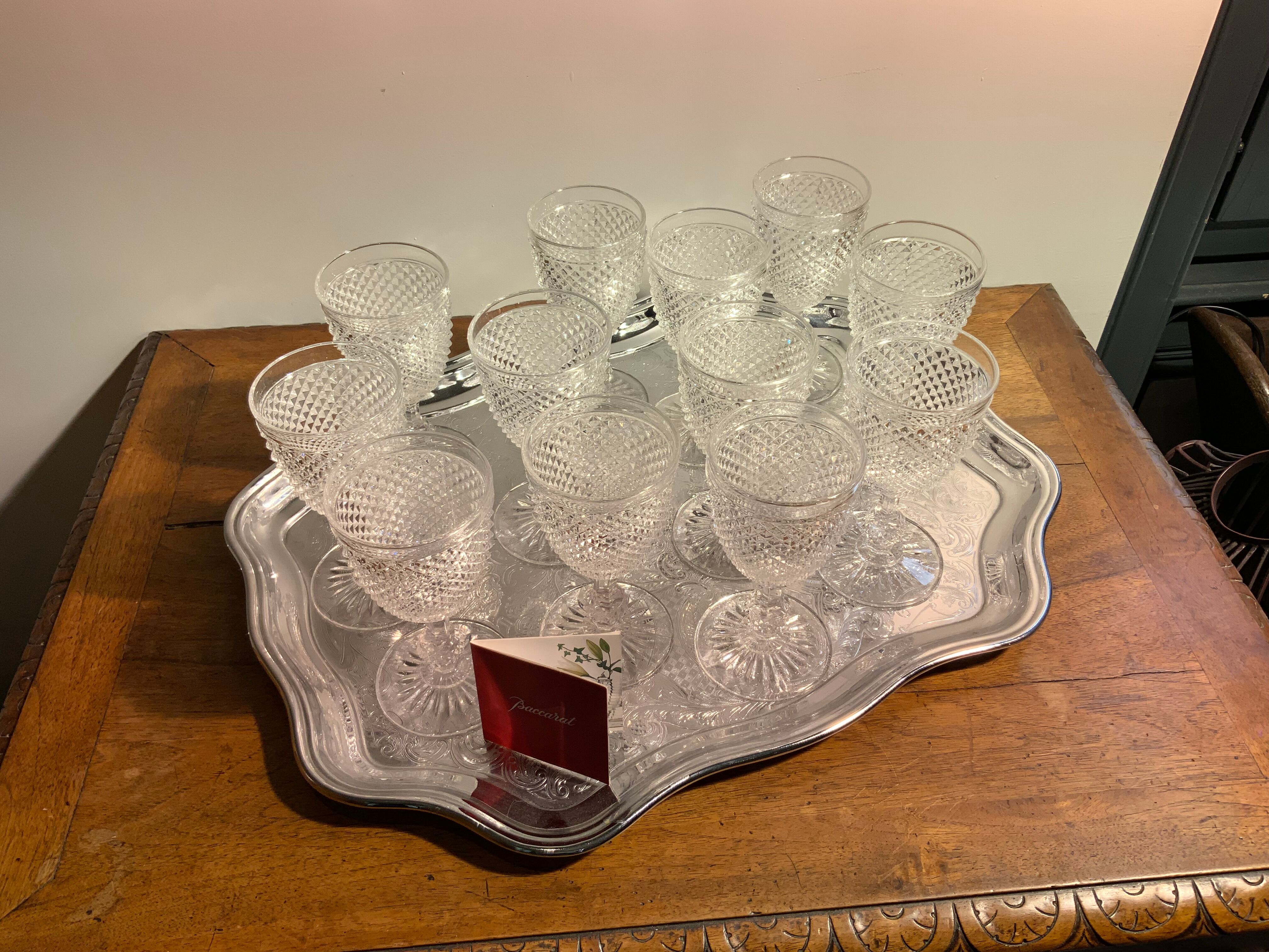 Baccarat 12 wine glasses diamond tips