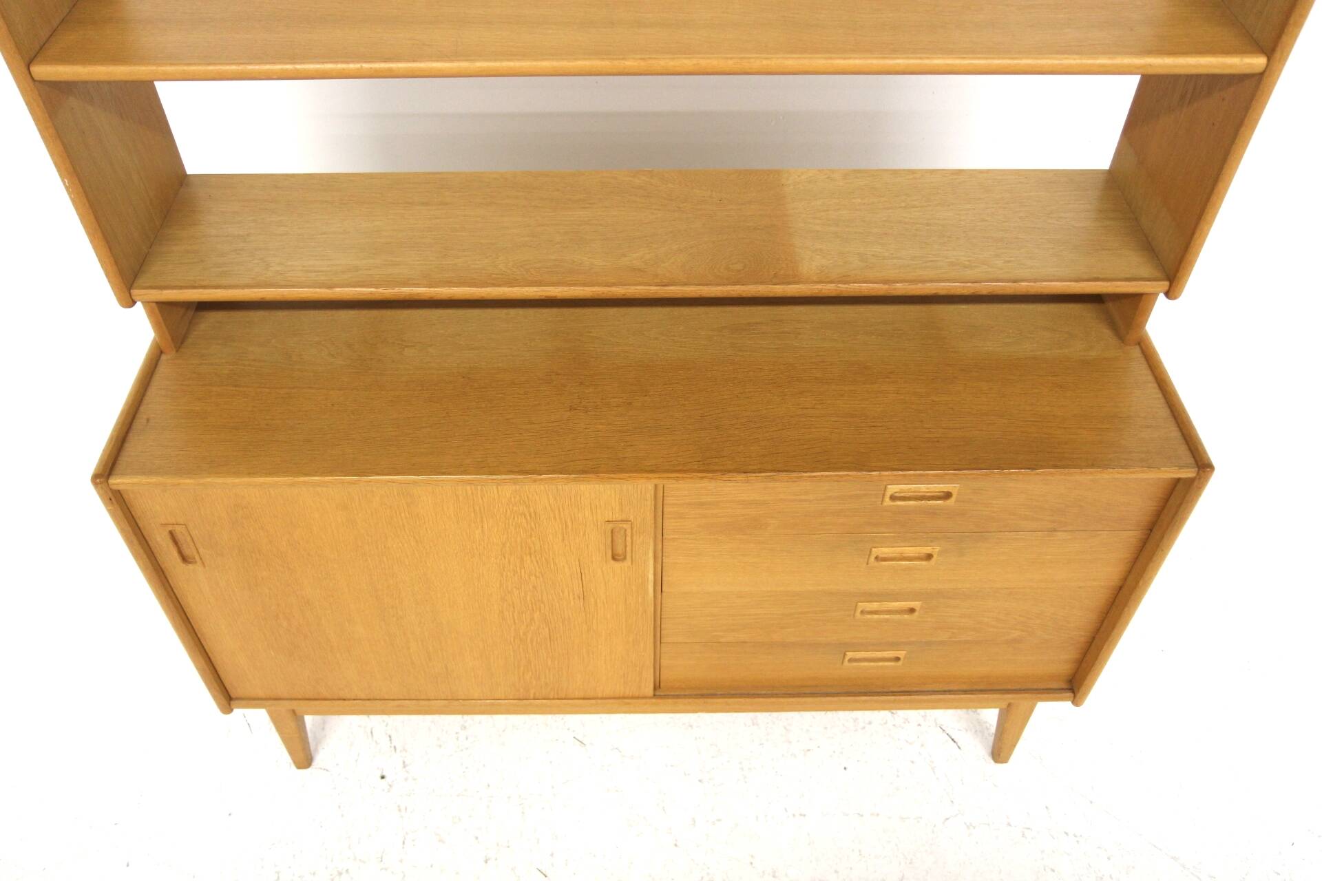 Scandinavian oak chest of drawers-bookcase, Sweden, 1960