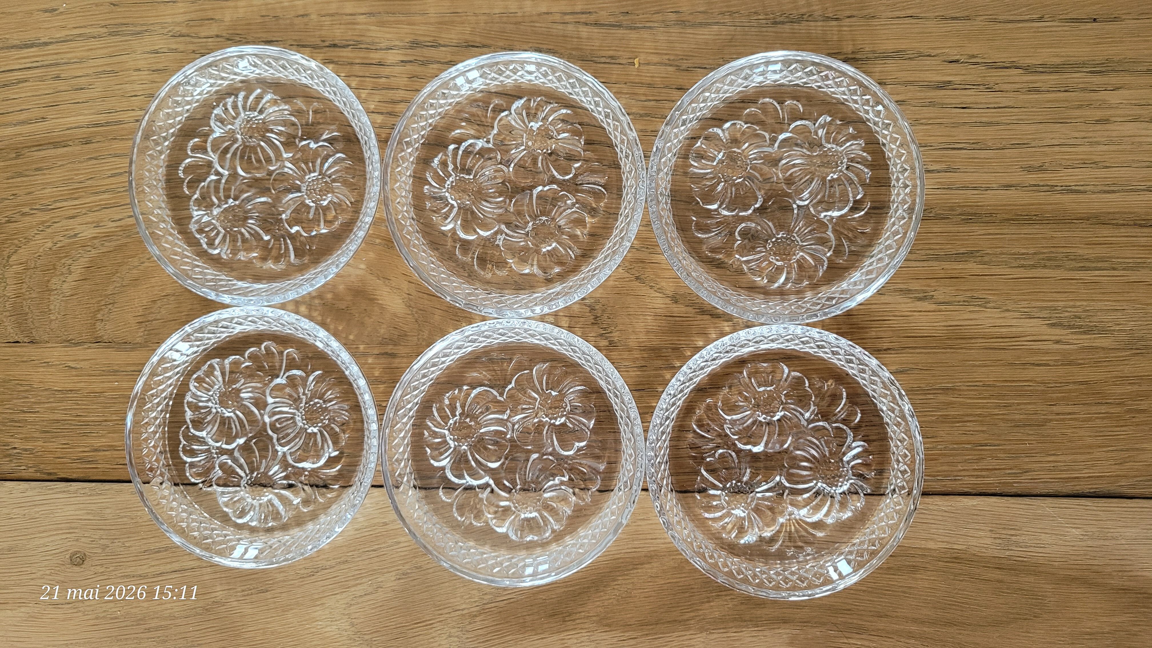 6 glass coasters