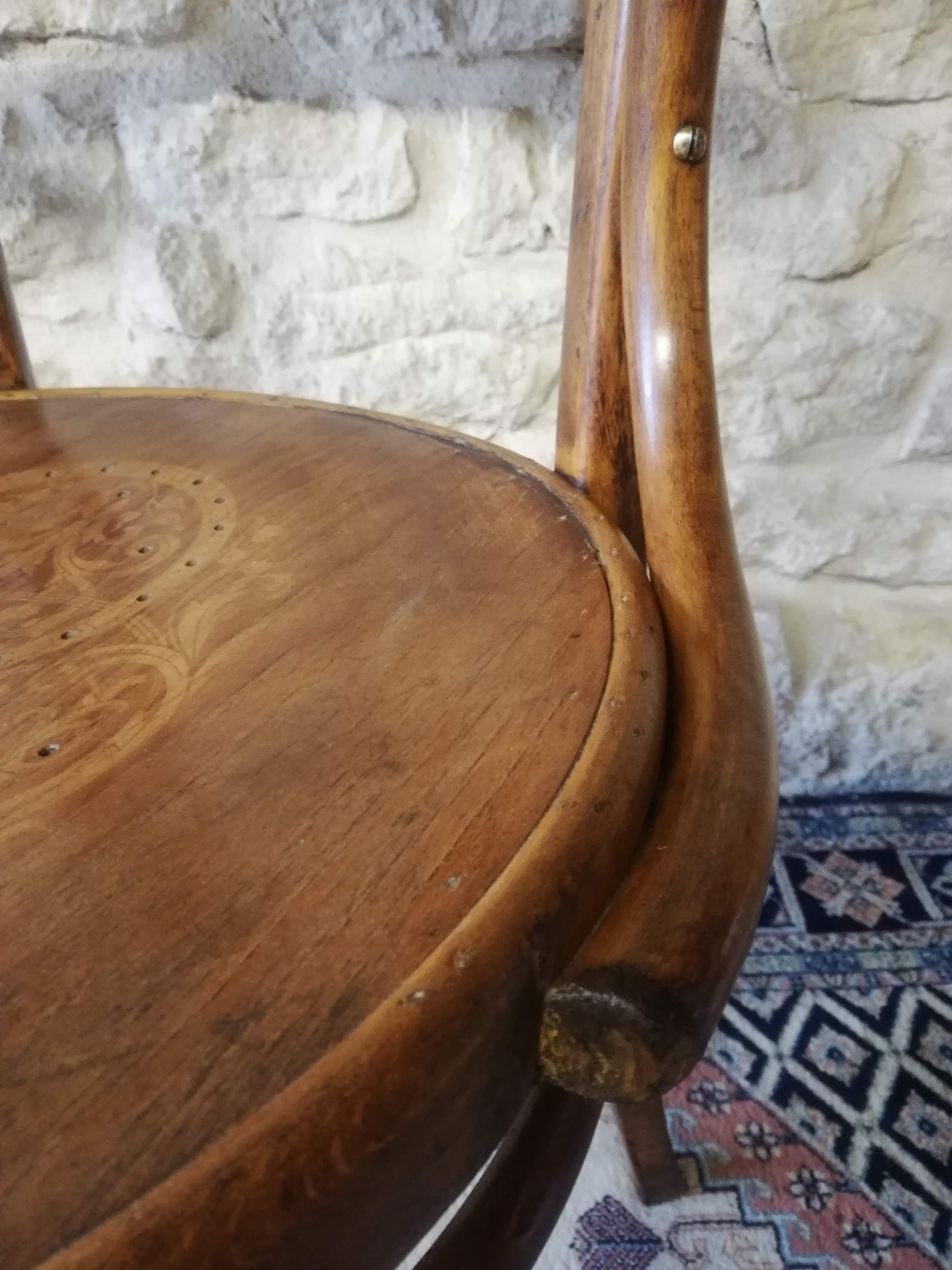 Vintage office chair J&J Kohn 1890 (label and stamp)