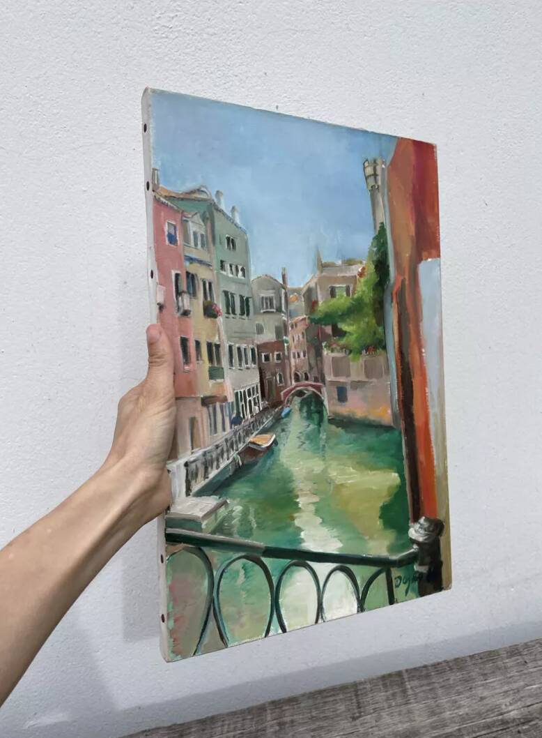 Oil on canvas – Picturesque view of Venice – landscape painting
