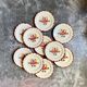 10 hand-painted Longchamp dessert plates, service "Agen" 1950s'