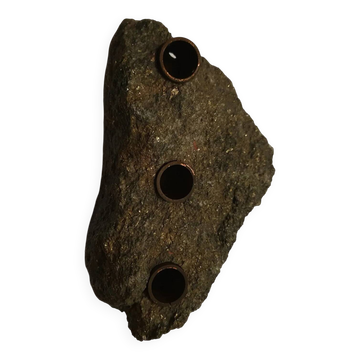 Vintage stone candleholder made by Saulo AS in Sulitjelma, Norway