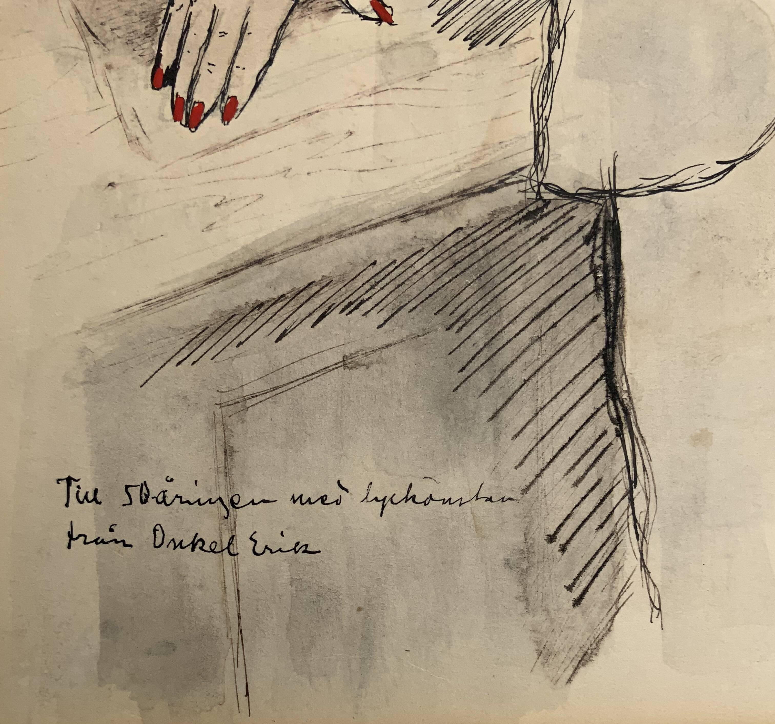 Vintage portait of gentleman and wooman by ink