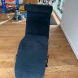 Chaise longue LC4 style Le Corbusier – suède bleu – piètement chromé