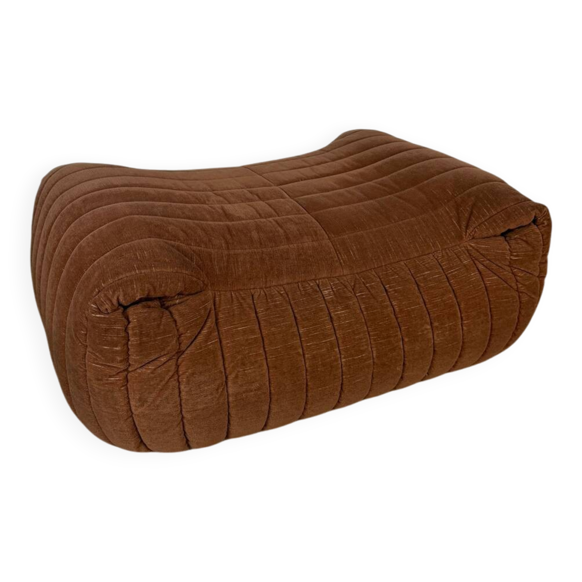 Pouf / footrest Annie Hiéronimus – Cinna – Brown corduroy