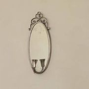 Pair of Swedish Tin Wall Sconces, Mid-Century Style with Mirror by Svenskt - Tenn