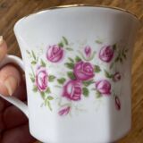 Service tasses à café ancien, en porcelaine, motif roses
