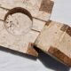 Travertine smoker's set, lighter and ashtray