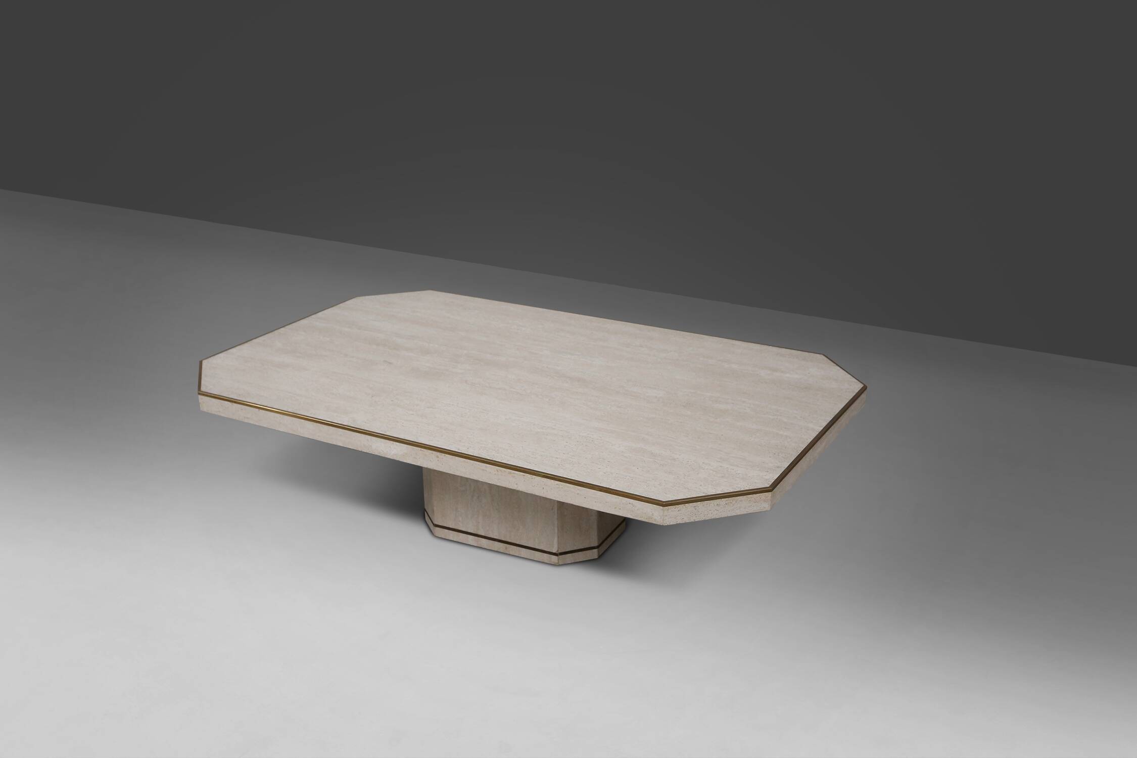 Table Basse Willy Rizzo Travertin 1970