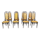 Thonet no. 207 dining chairs 'Long John', set of 8, 1980